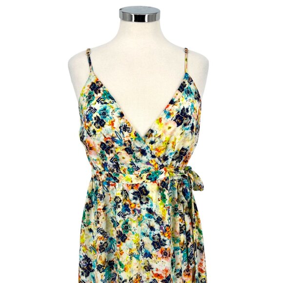 June & Hudson Floral Maxi Wrap Summer Dress Multicolor Size Medium - Picture 4 of 13
